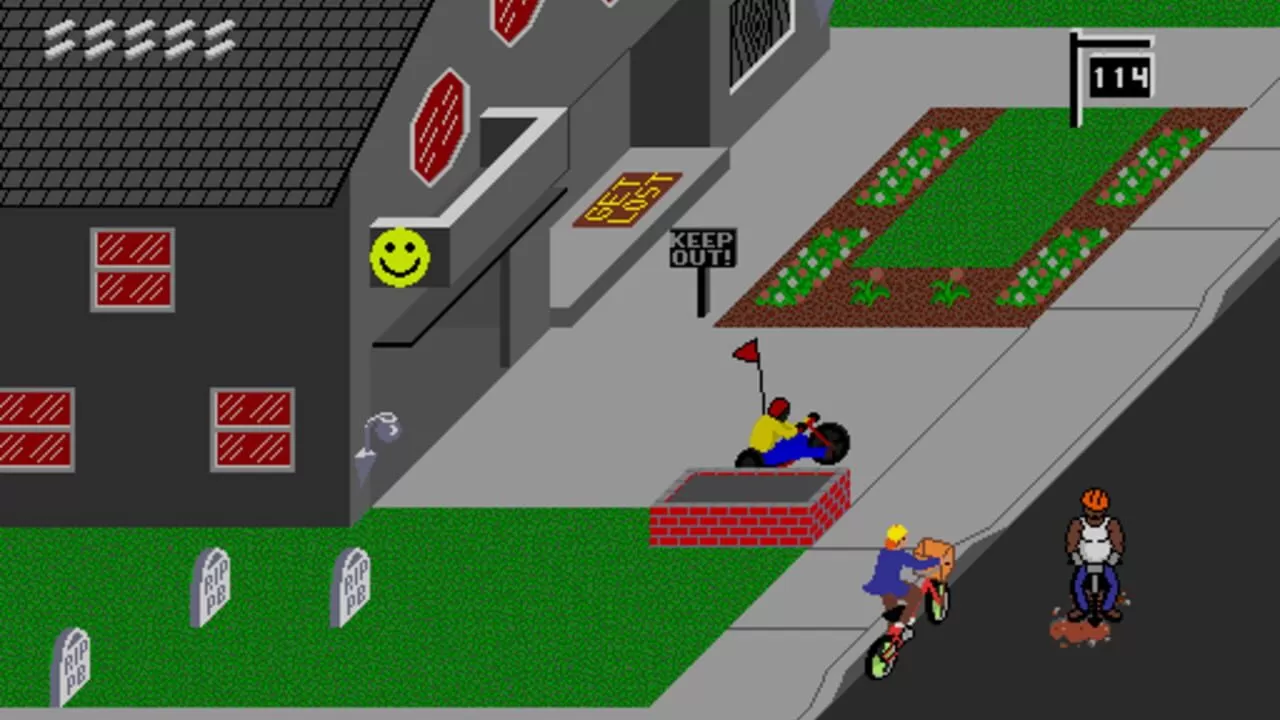 Gameplay de Paperboy, juego basado en conseguir altos puntajes